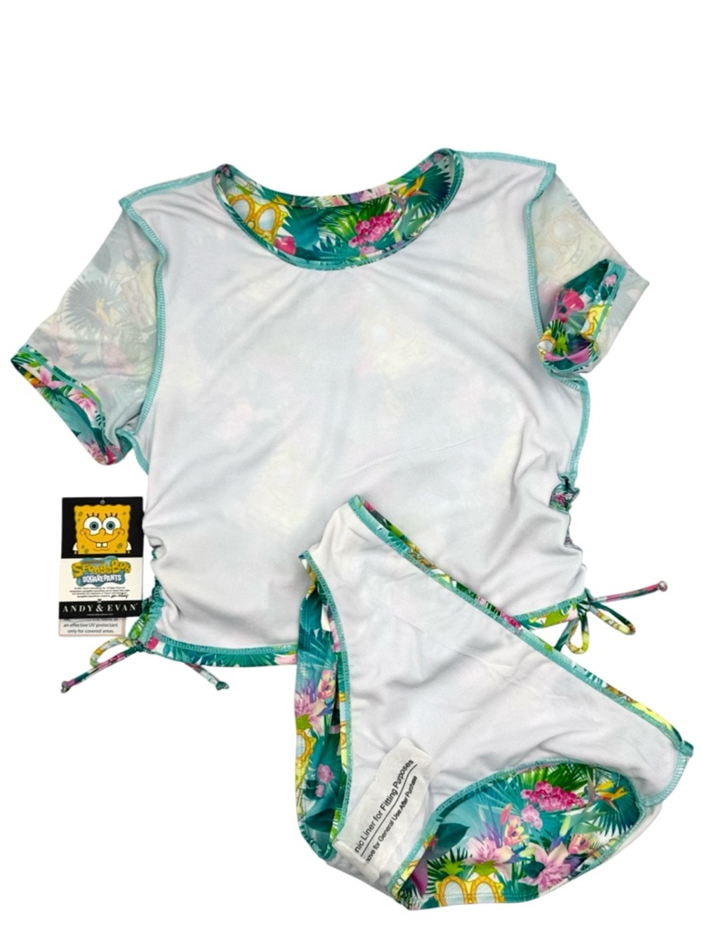 Andy & Evan x SpongeBob SquarePants Tropical Rash Guard Set - Size L (12/14) - Picture 3 of 16